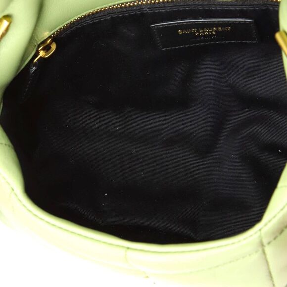 Saint Laurent Loulou Puffer Shoulder Bag Quilted Leather Mini Green - Picture 5 of 6